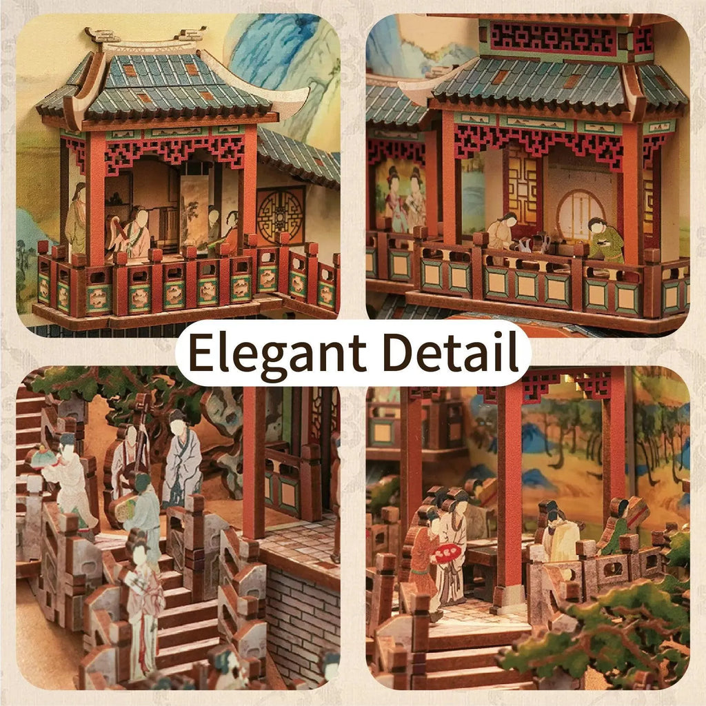 TONECHEER 3D Wooden Puzzle DIY Book Nook Kit (Song Dynasty Culture) - Tonecheer