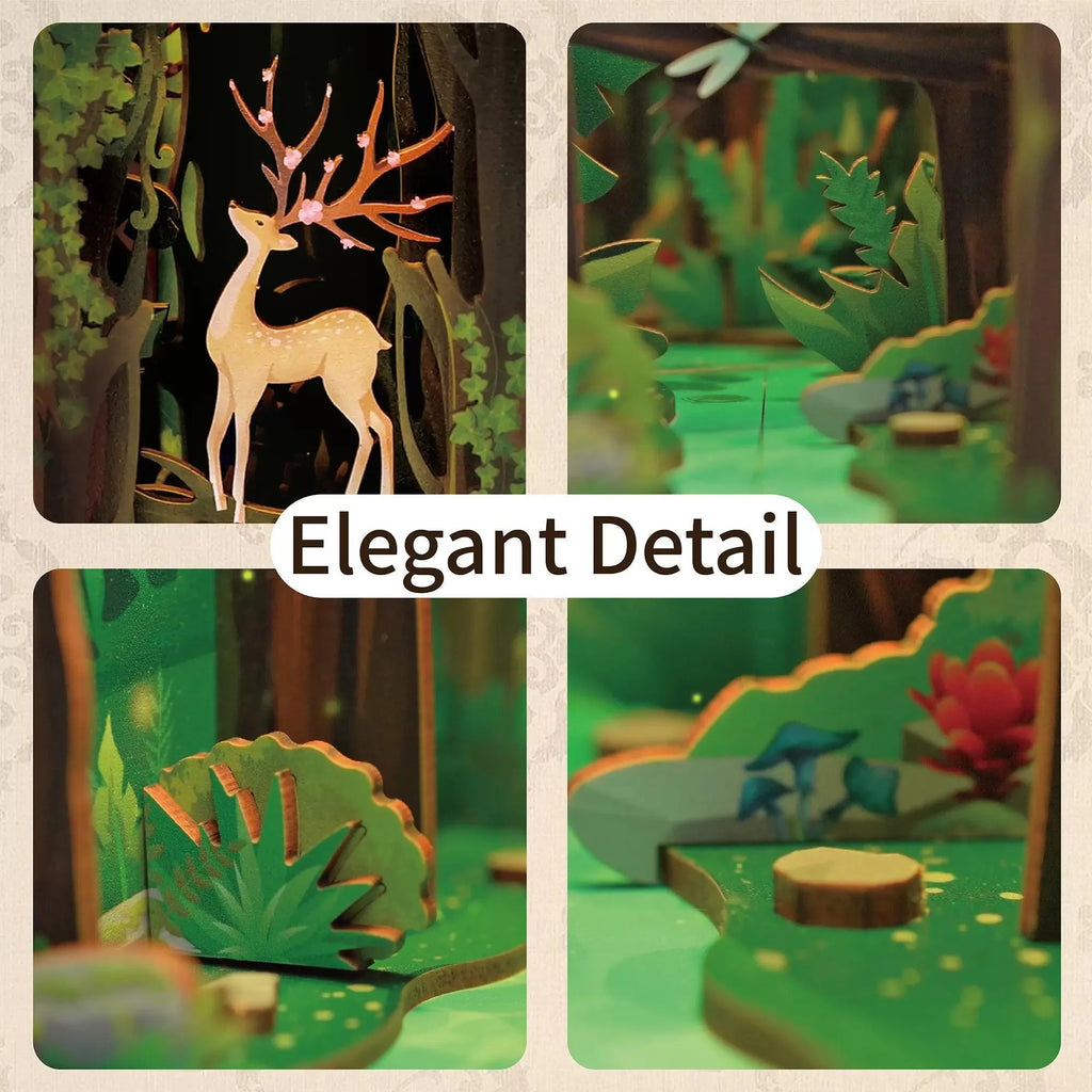 TONECHEER 3D Wooden Puzzle DIY Book Nook Kit (Story of The Forest) - Tonecheer