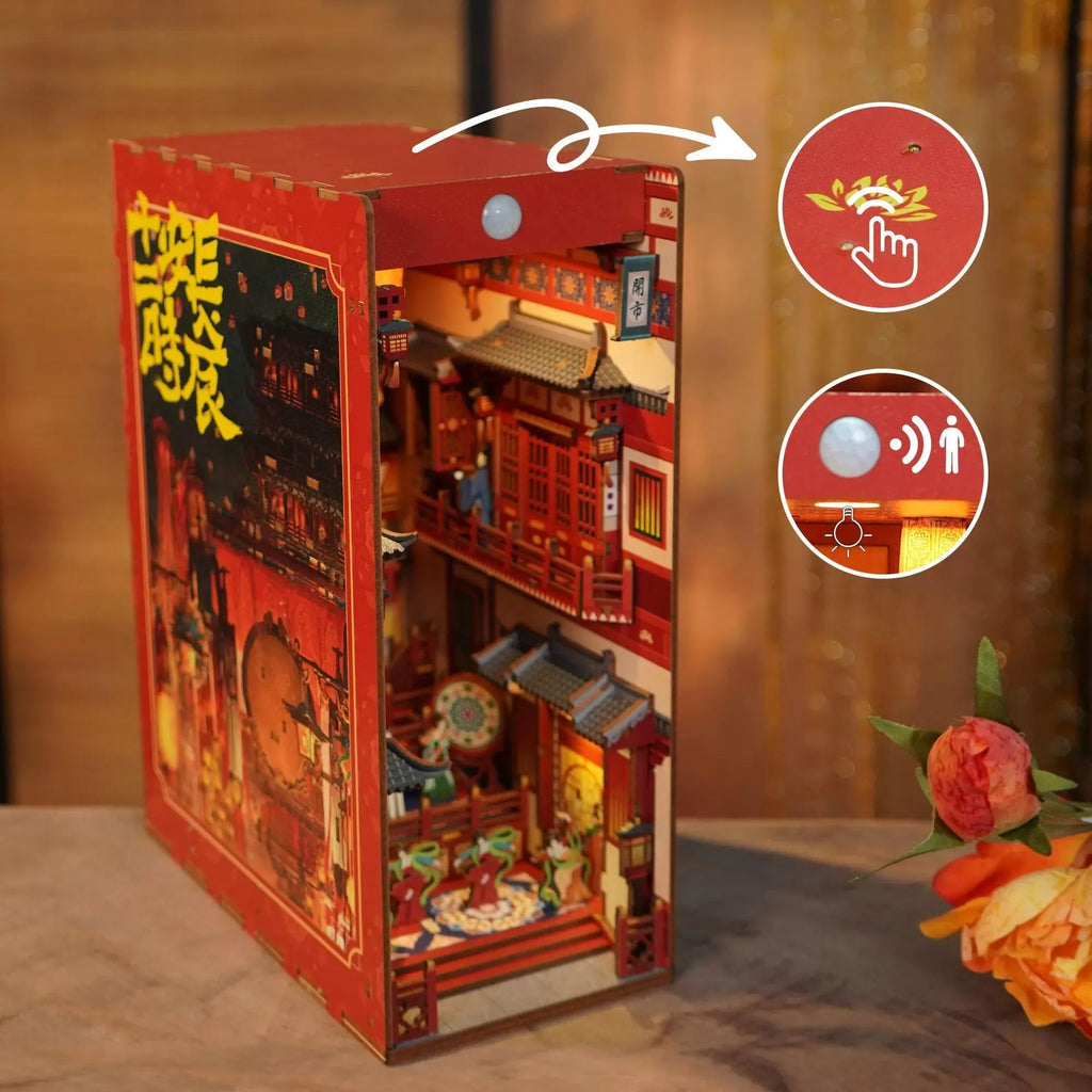 TONECHEER 3D Wooden Puzzle DIY Book Nook Kit (THE Longest Day in Chang'an) - Tonecheer