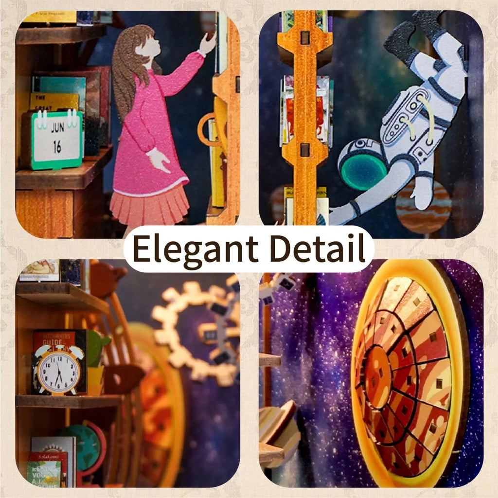 TONECHEER 3D Wooden Puzzle DIY Book Nook Kit (Interstellar) - Tonecheer