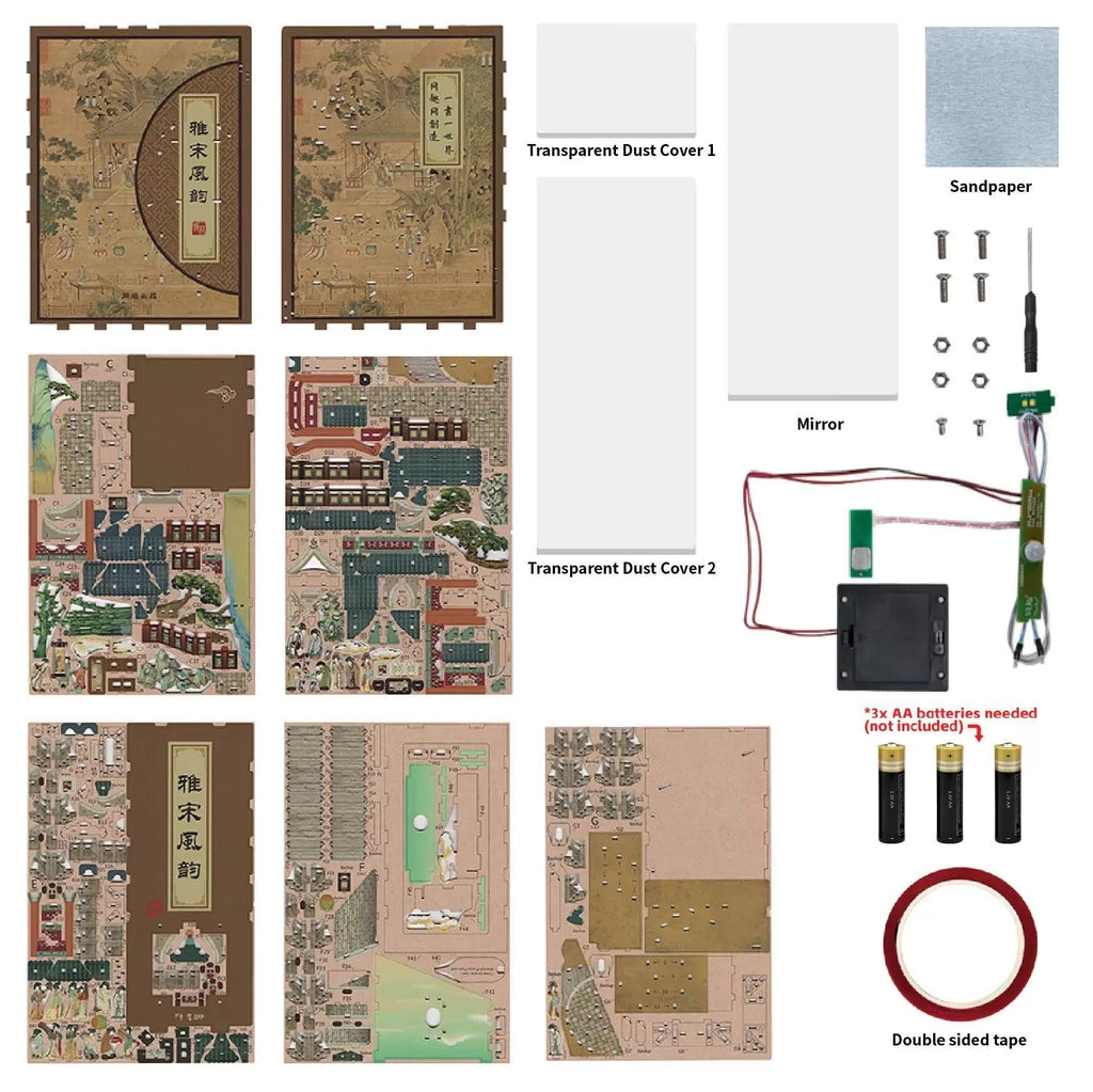 TONECHEER 3D Wooden Puzzle DIY Book Nook Kit (Song Dynasty Culture) - Tonecheer