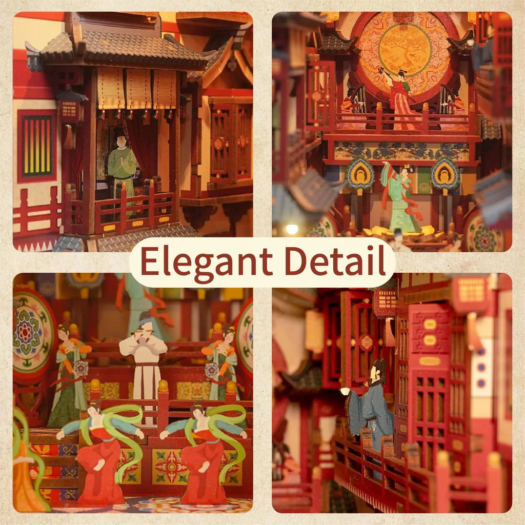 TONECHEER 3D Wooden Puzzle DIY Book Nook Kit (THE Longest Day in Chang'an) - Tonecheer