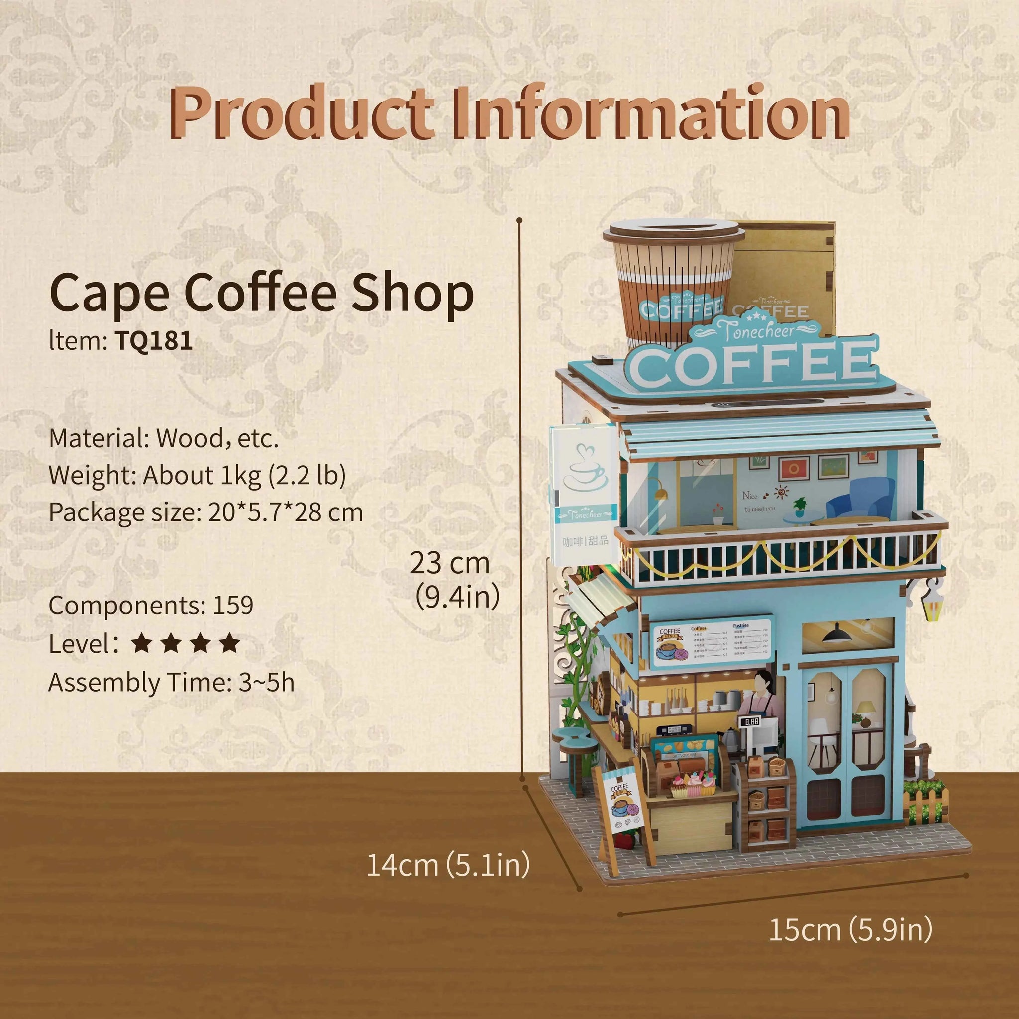aufbewahren traduzione TONECHEER 3D Puzzle DIY Schreibtisch-Aufbewahrungsset (Cape Coffee Shop) –  Tonecheer