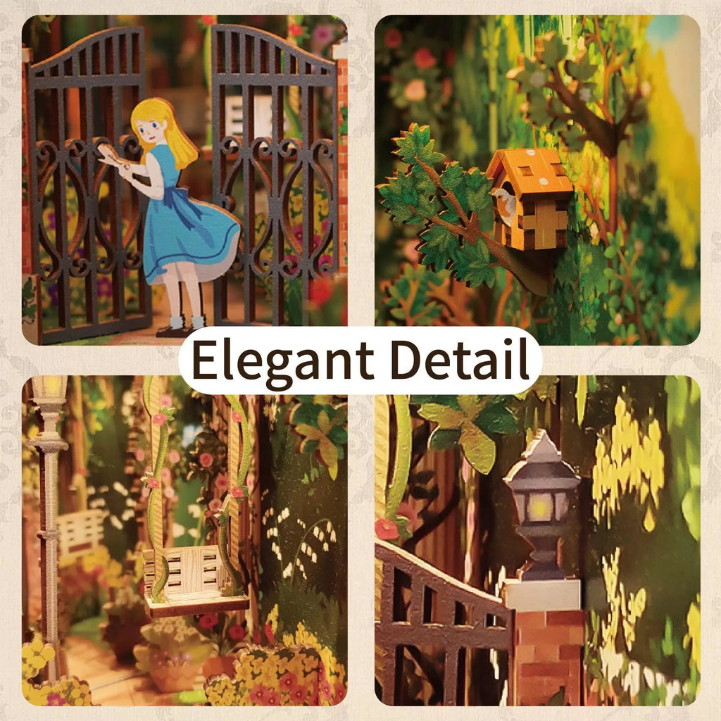 TONECHEER 3D Wooden Puzzle DIY Book Nook Kit (The Secret Garden) - Tonecheer
