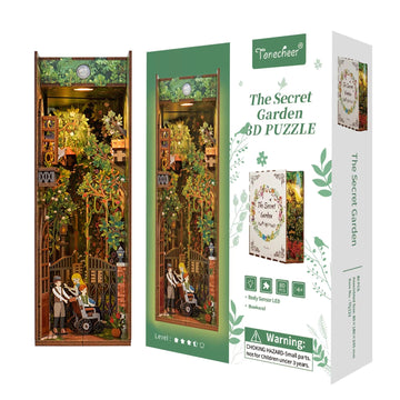 TONECHEER 3D Wooden Puzzle DIY Book Nook Kit (The Secret Garden) - Tonecheer