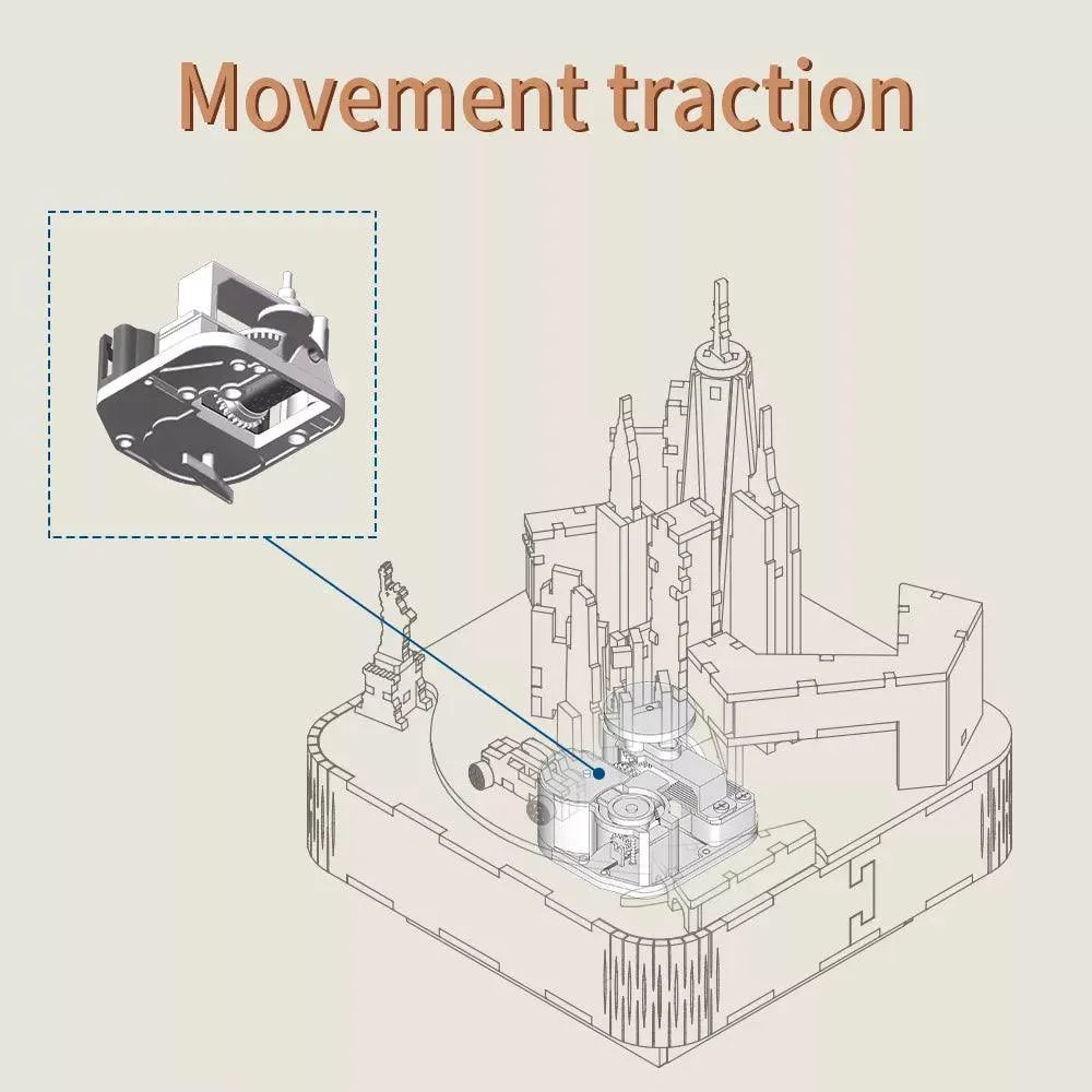 TONECHEER 3D Creative Musical Puzzle DIY Rotating Music Box Kit (New York) - Tonecheer