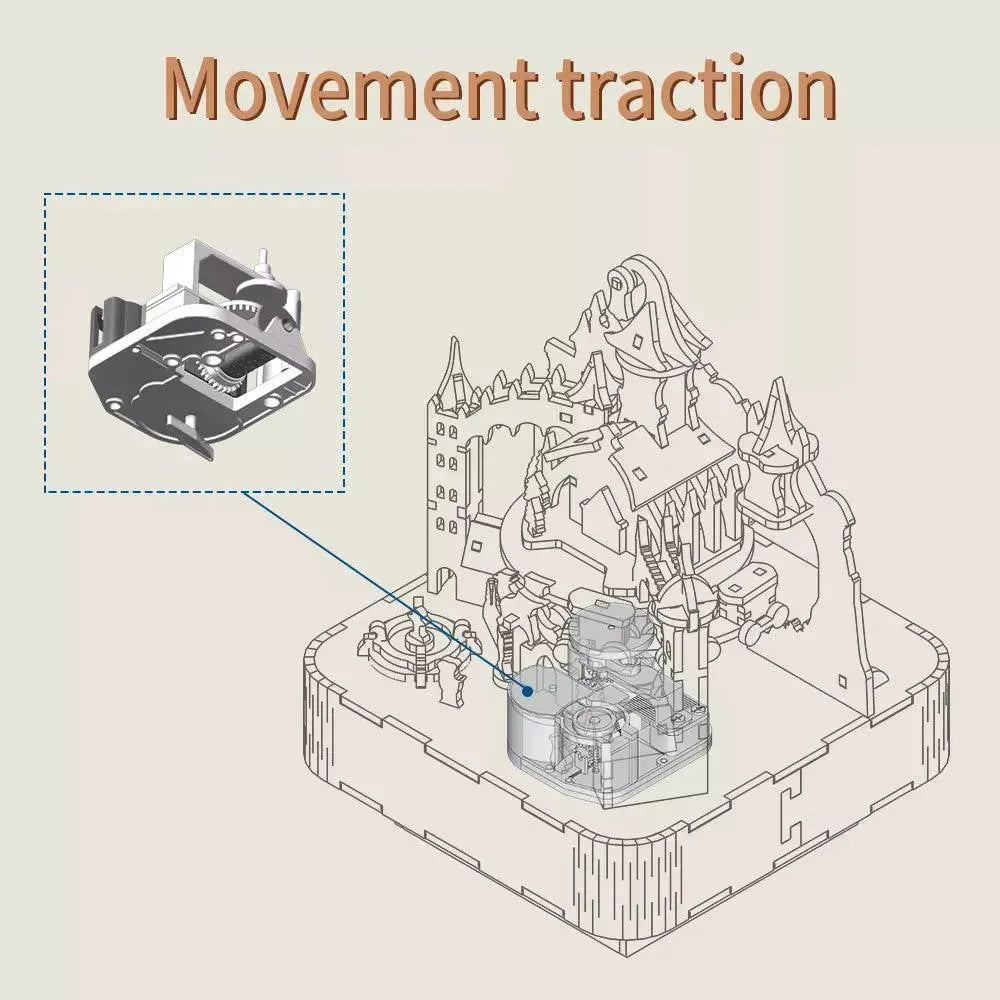 TONECHEER 3D Creative Musical Puzzle DIY Rotating Music Box Kit (Magical Castle) - Tonecheer