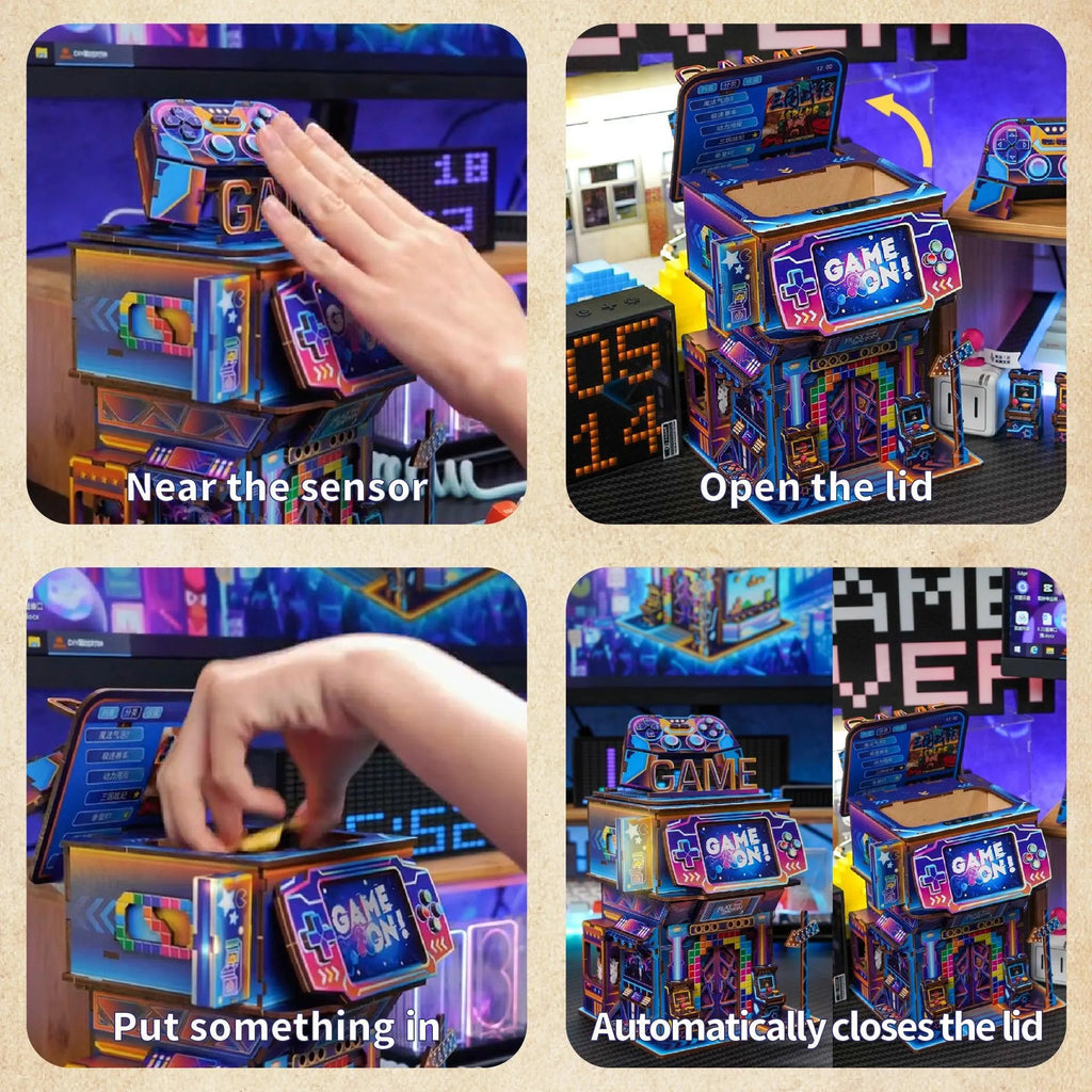 TONECHEER 3D Puzzle Box Miniature DIY Desktop Storage Kit (Cyber Game City) - Tonecheer