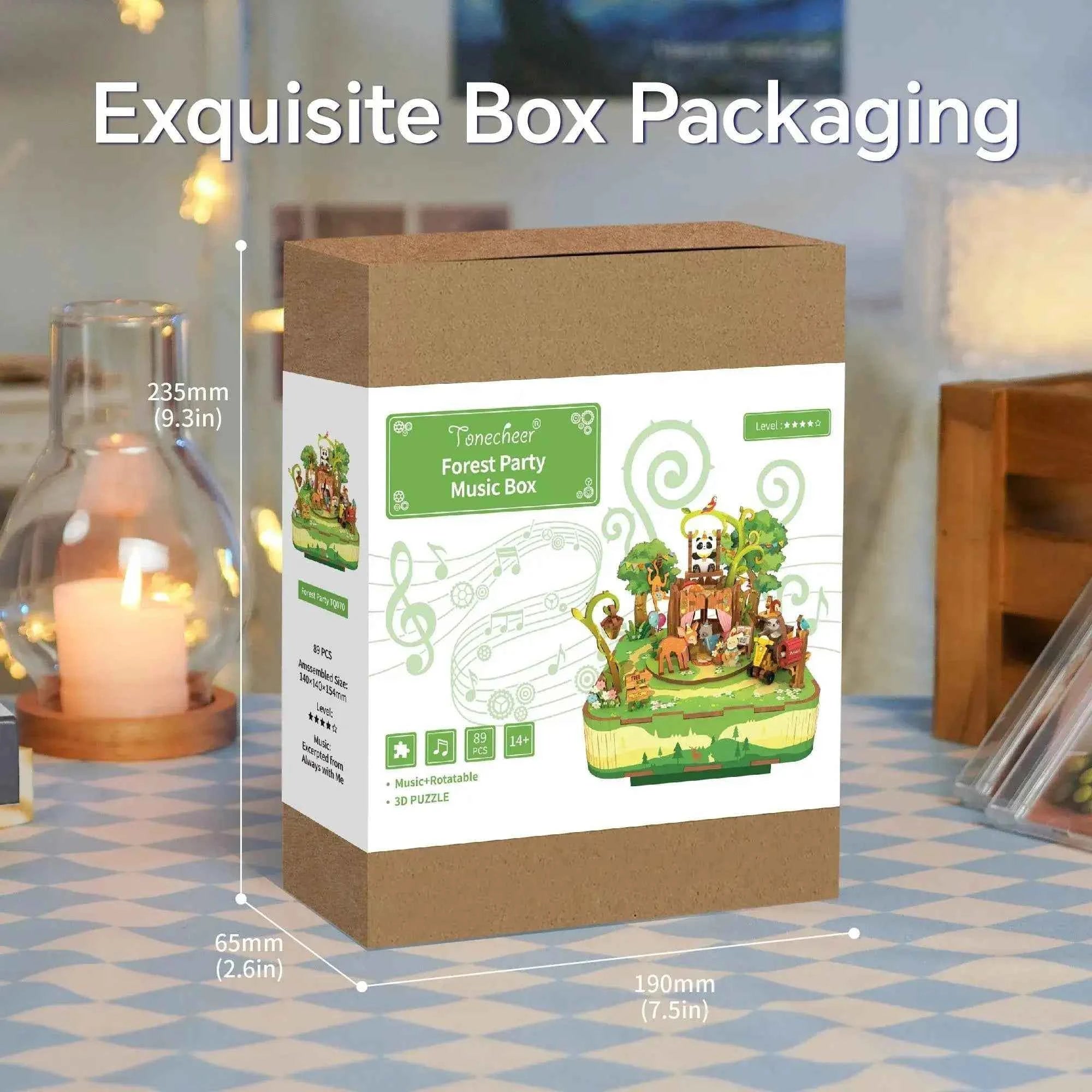 THEDRIPPER BOX DAMNGOOD!! × NATURE TONES TONECHEER 3D Puzzle DIY Rotating Music Box Kit (Forest party