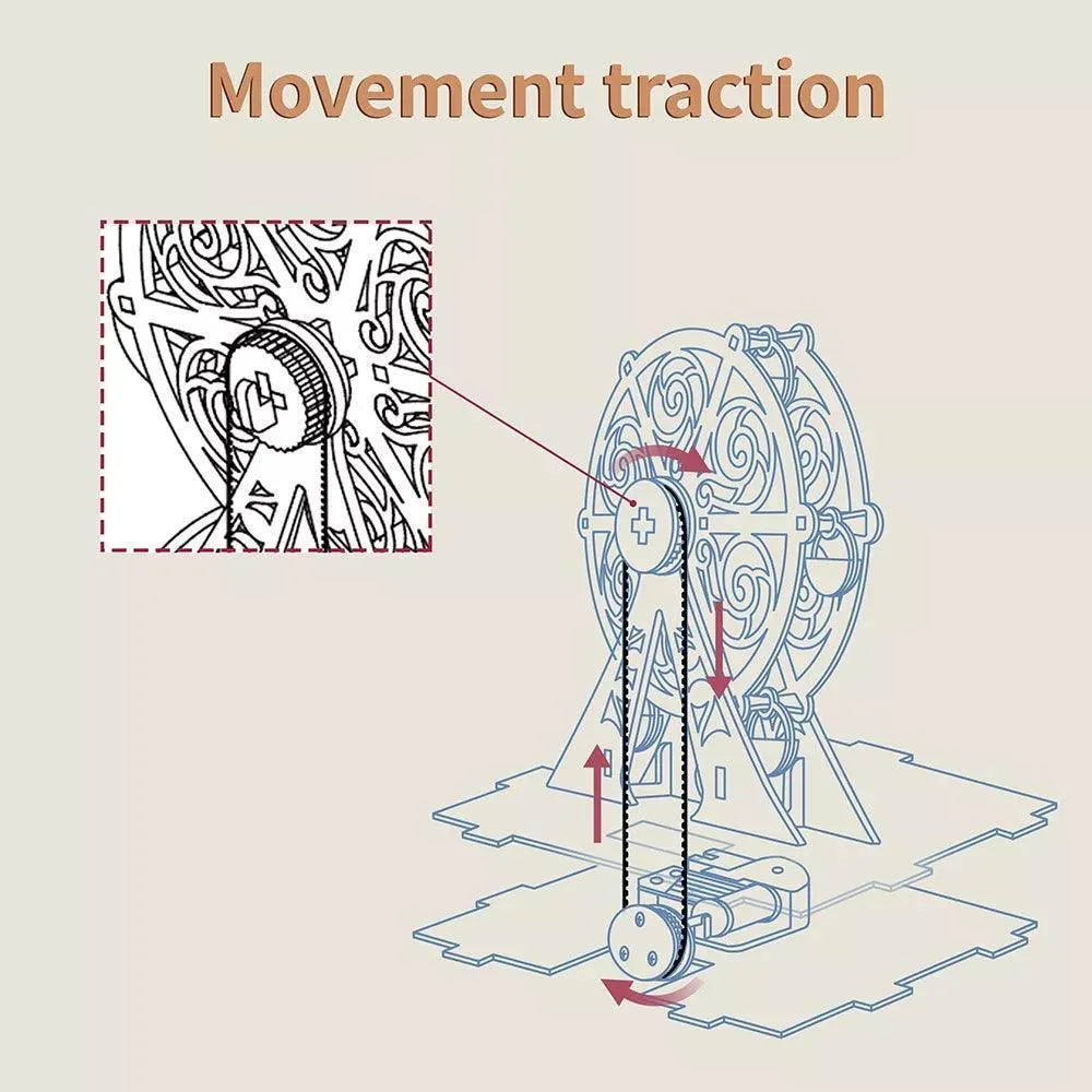TONECHEER 3D Creative Musical Puzzle DIY Rotating Music Box Kit (Ferris Wheel) - Tonecheer