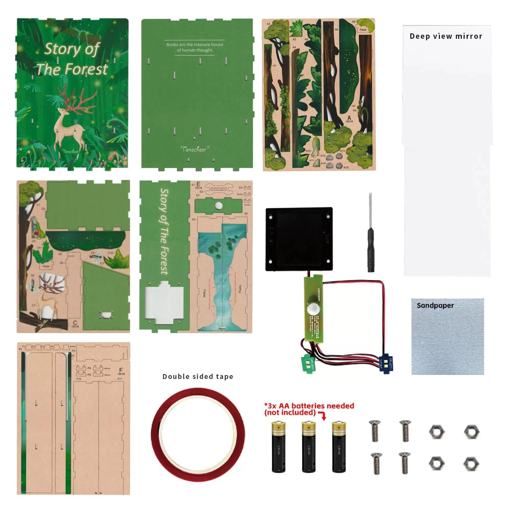 TONECHEER 3D Wooden Puzzle DIY Book Nook Kit (Story of The Forest) - Tonecheer
