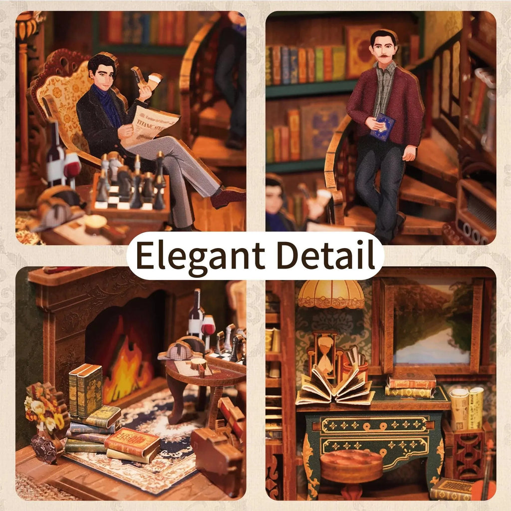 TONECHEER 3D Wooden Puzzle DIY Book Nook Kit (Violin Detective Agency) - Tonecheer