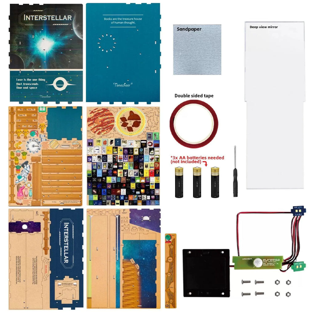 TONECHEER 3D Wooden Puzzle DIY Book Nook Kit (Interstellar) - Tonecheer