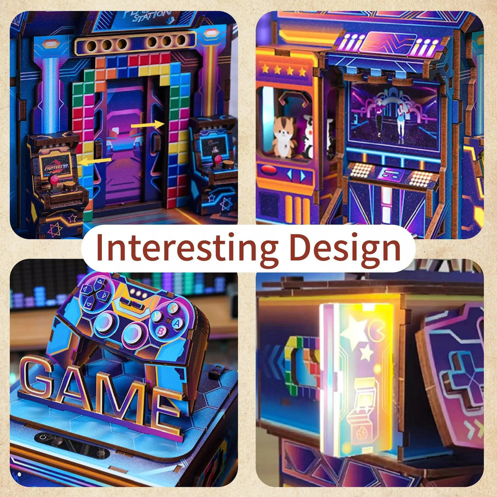 TONECHEER 3D Puzzle Box Miniature DIY Desktop Storage Kit (Cyber Game City) - Tonecheer