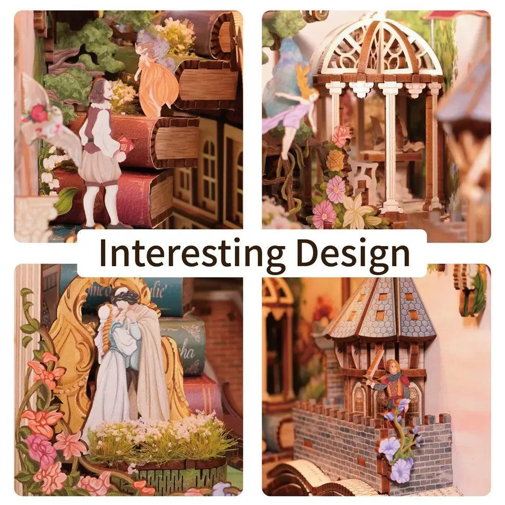 Tonecheer x British 3D Wooden Puzzle DIY Book Nook Kit (Shakespeare's Verse) - Tonecheer