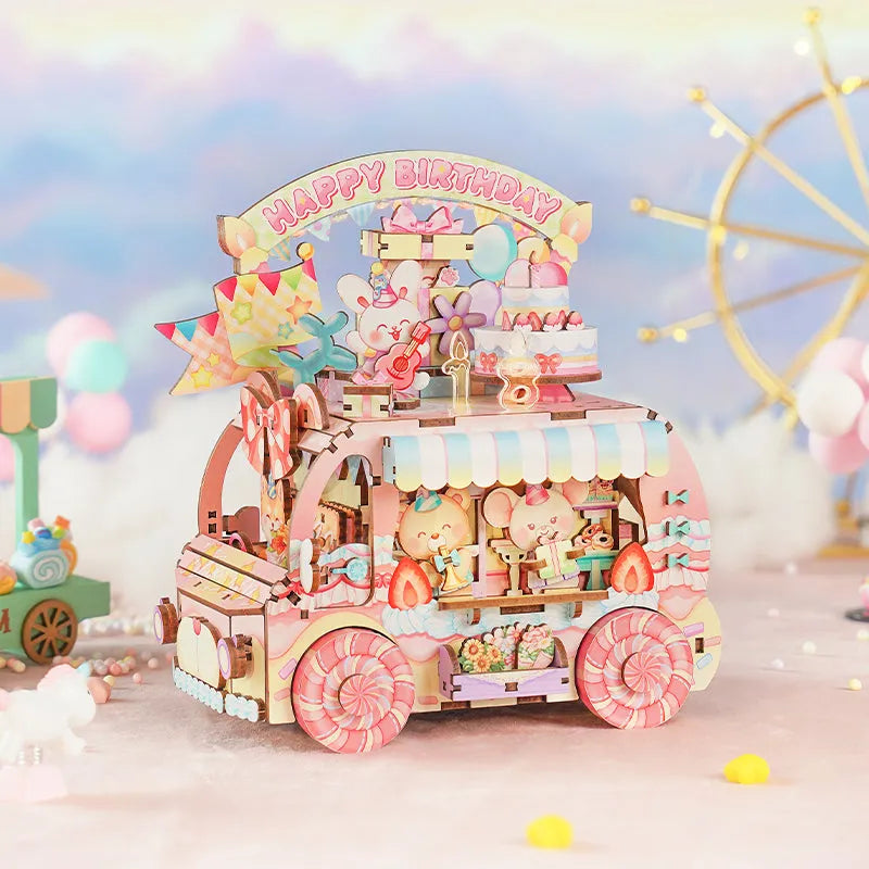 TONECHEER 3D Creative Musical Puzzle DIY Rotating Music Box Kit (birthday party)