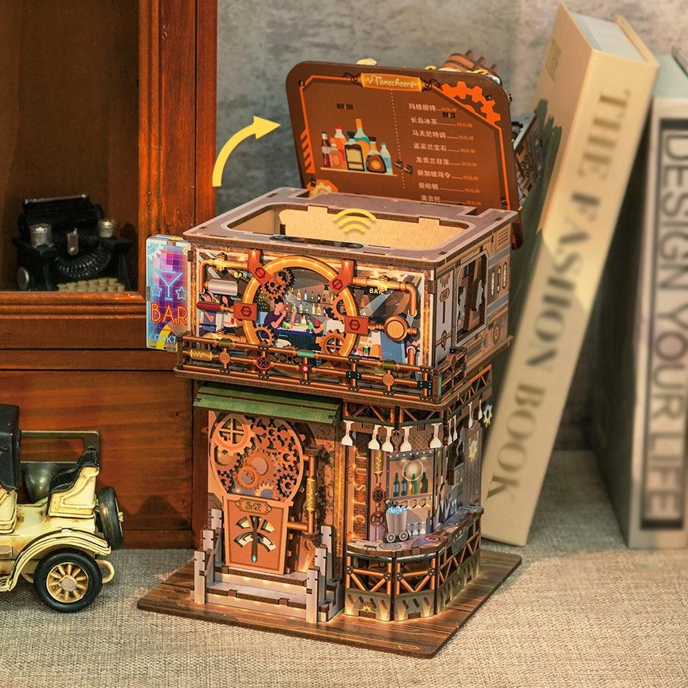 TONECHEER 3D Puzzle Box Miniature DIY Desktop Storage Kit (Punk Bar)