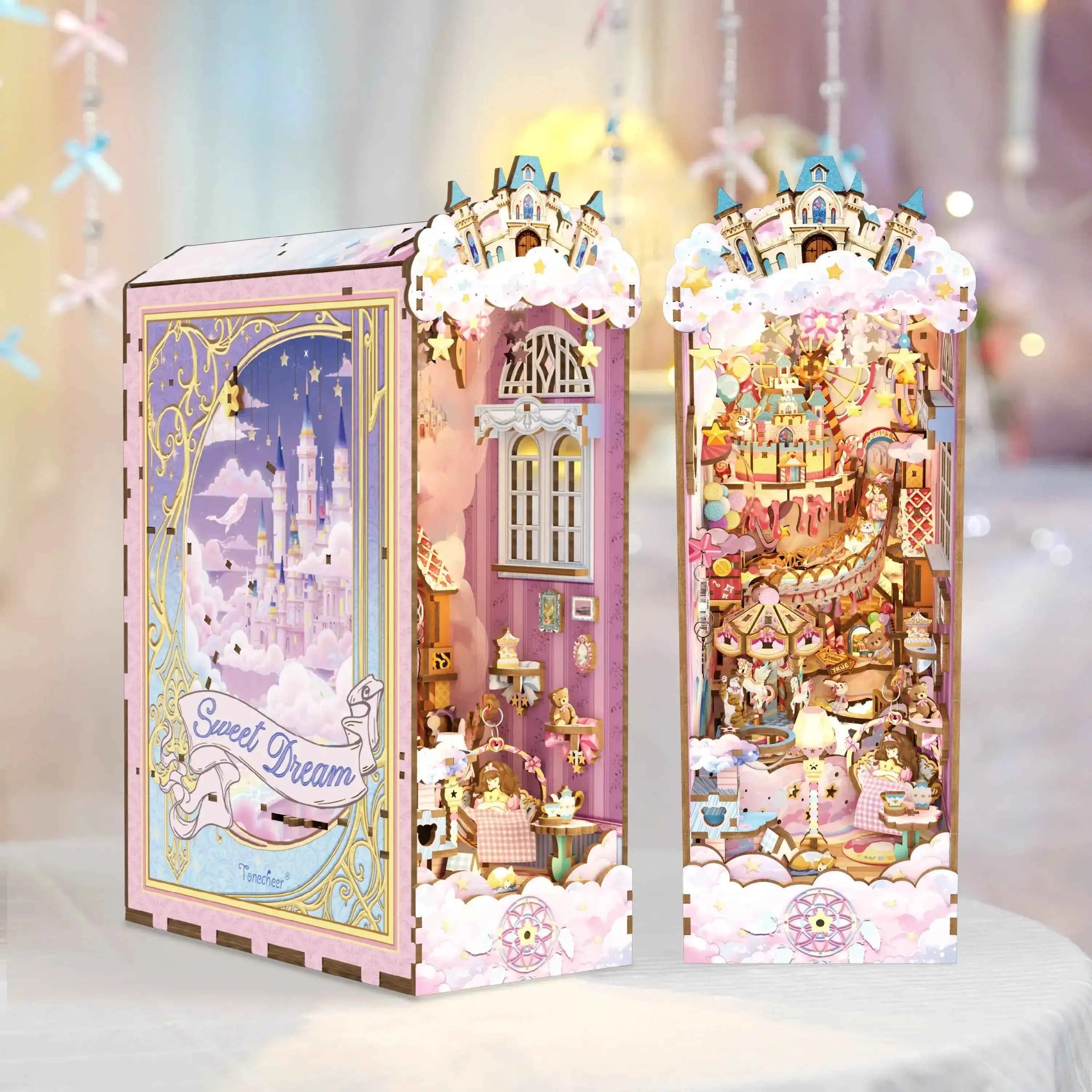 TONECHEER 3D Wooden Puzzle DIY Book Nook Kit (Sweet Dream) – Tonecheer